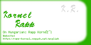 kornel rapp business card